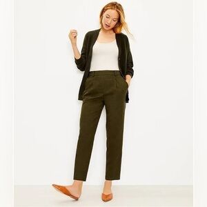 LOFT Petite Pull On Tapered Pants in Brushed Flannel